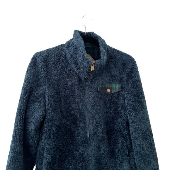 Pendleton Navy Sherpa Zip-Up Fleece Jacket with Stand Collar – Size S - Picture 3 of 8